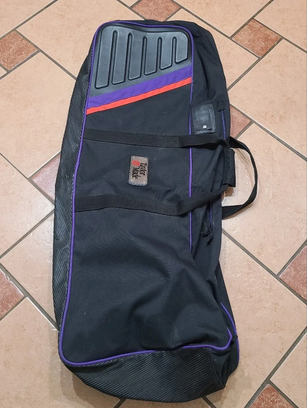 Vintage TaylorMade Golf Travel Bag Cover Black Purple 90s Retro